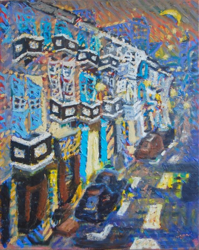 urban, Chinatown Blues (teck lim rd)_2018, Oil on canvas, painting, Ong Hwee Yen